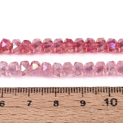 Anti-Tarnish Electroplate Glass Imitation Jade Beads Strands EGLA-T029-6mm-13F-1