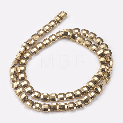 Electroplated Non-magnetic Synthetic Hematite Beads Strands G-P367-E08-1