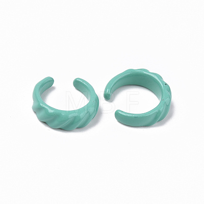 Spray Painted Alloy Cuff Rings RJEW-T011-04-RS-1