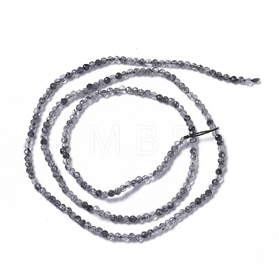 Natural Black Rutilated Quartz Beads Strands G-F596-25A-3mm-1