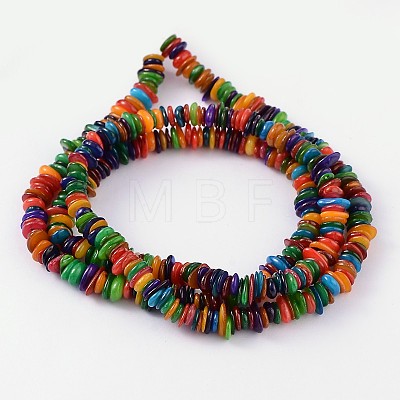 Colorful Natural Shell Chips Beads Strands Fit Necklace Making X-S23YD011-1