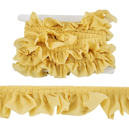 4 Yards Polyester Wrinkle Lace Ribbon OCOR-TA0004-18D-1