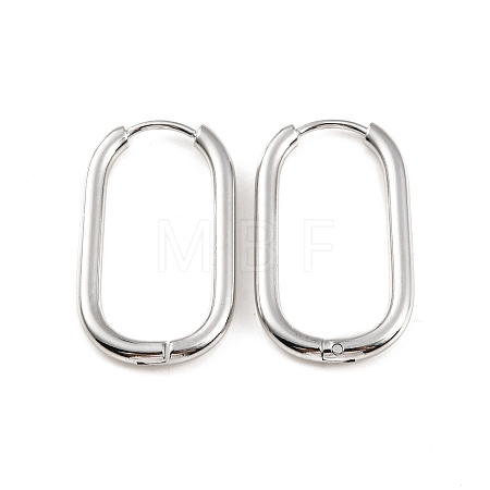 Non-Tarnish 304 Stainless Steel Oval Hoop Earrings X-EJEW-M218-02B-P-1