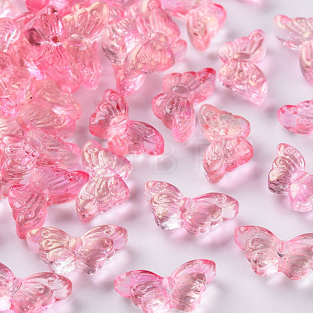 Transparent Spray Painted Glass Beads GLAA-S190-018A-01-1