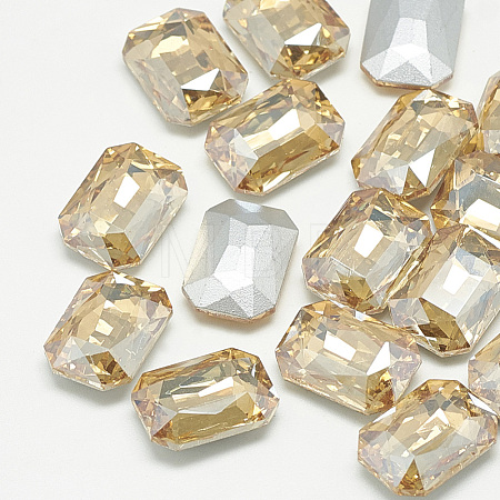 Pointed Back Glass Rhinestone Cabochons RGLA-T079-13x18mm-06-1