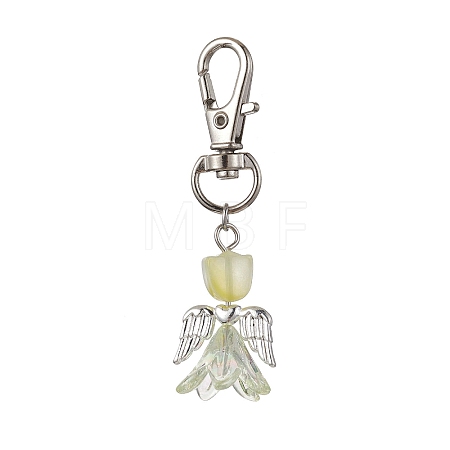 Angel Glass Pendant Decorations HJEW-JM01627-02-1