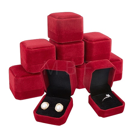 Square Velvet Ring Boxes VBOX-WH0002-01B-1