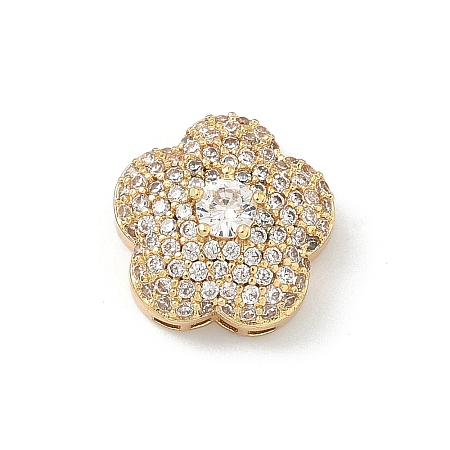 Brass Micro Pave Clear Cubic Zirconia Magnetic Clasps KK-Z139-01G-02-1