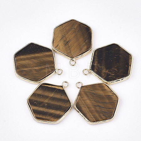 Natural Tiger Eye Pendants G-S344-89E-1
