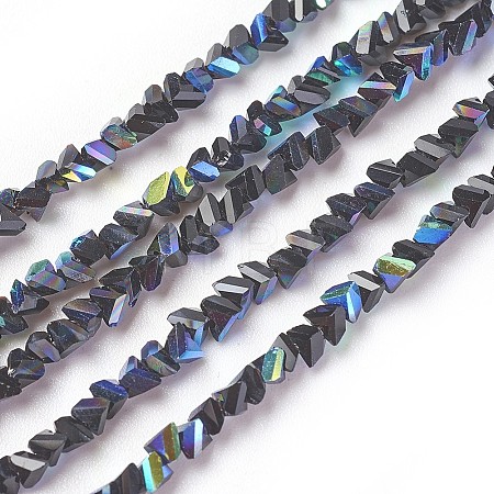 Electroplate Glass Beads Strands GLAA-F092-B01-1