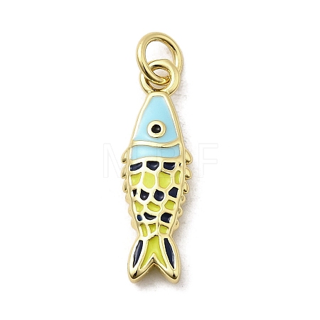 Brass Enamel Pendants KK-A266-39G-02-1