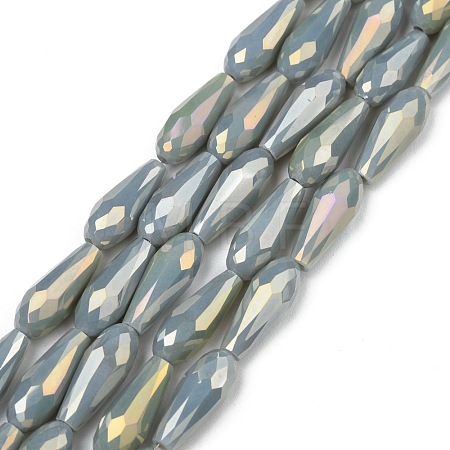 Electroplated Opaque Glass Beads Strands EGLA-L015-FR-B19-01-1