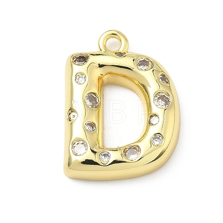 Brass Micro Pave Clear Cubic Zirconia Pendants KK-I476-02G-D-1