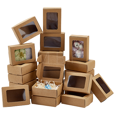 Foldable Creative Kraft Paper Mailer Boxes with Visible Window CON-WH0113-08A-02-1