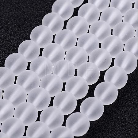 Frosted Glass Bead Strands GLAA-G016-10mm-01-1
