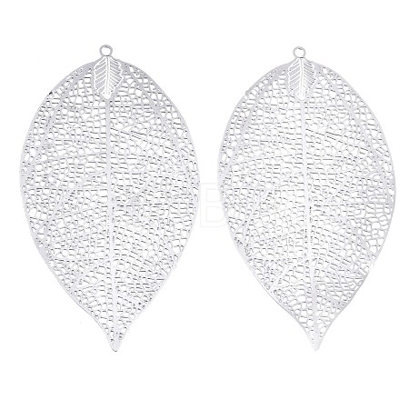 Non-Tarnish 304 Stainless Steel Filigree Big Pendants X-STAS-S108-38P-1