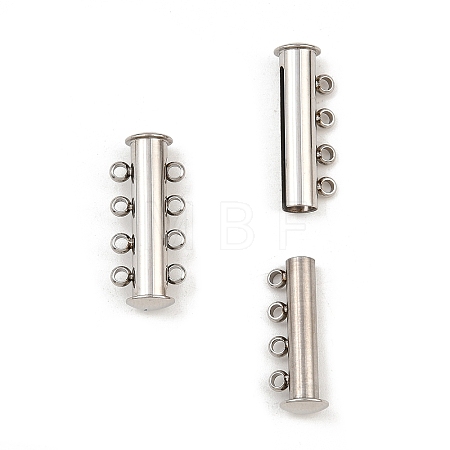 Non-Tarnish 4-Strands 304 Stainless Steel Slide Lock Clasps LS-STAS-H402-35P-01-1