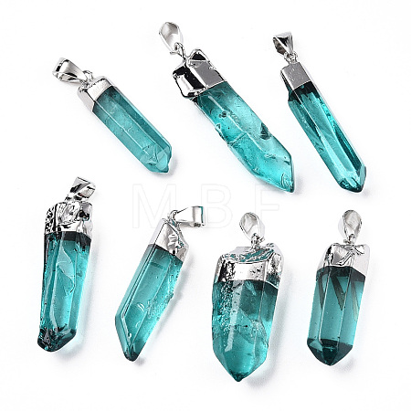 Natural Quartz Pointed Pendants G-Q481-68B-1