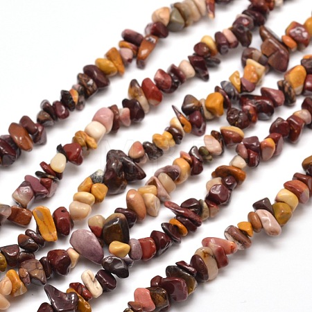 Natural Mookaite Chip Bead Strands X-G-M205-39-1