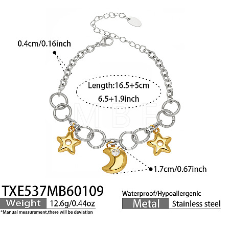 316L Surgical Stainless Steel Charm Bracelets for Women WGEC730-03-1