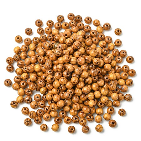 300Pcs Round Natural Wood Beads WOOD-YW0001-58E-1