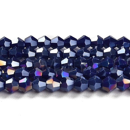 Opaque Solid Color Electroplate Glass Beads Strands X1-GLAA-F029-P4mm-A10-1