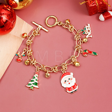 Christmas Alloy and Enamel Charm Bracelets FS-WG5D6F3-02-1