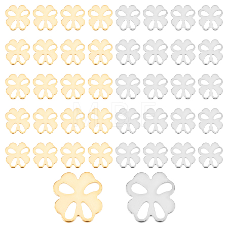 40Pcs 2 Colors 304 Stainless Steel Cabochons STAS-DC0001-21-1