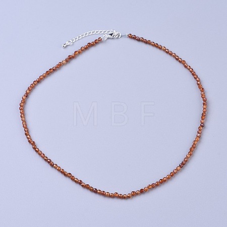 Natural Garnet Beaded Necklaces NJEW-K114-B-A03-1