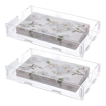 2 Bags Rectangle Acrylic Napkin Storage Box AJEW-DC0004-18-1