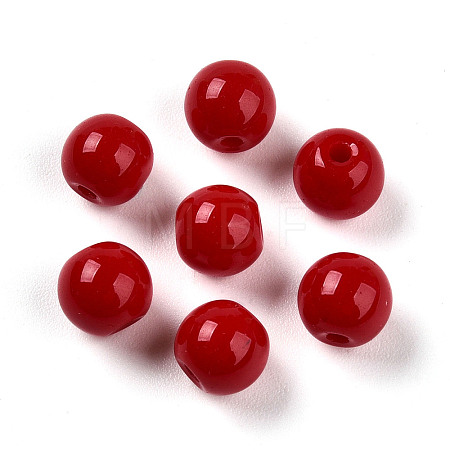 Opaque Solid Color Glass Beads X1-GLAA-N007-6mm-A05-1