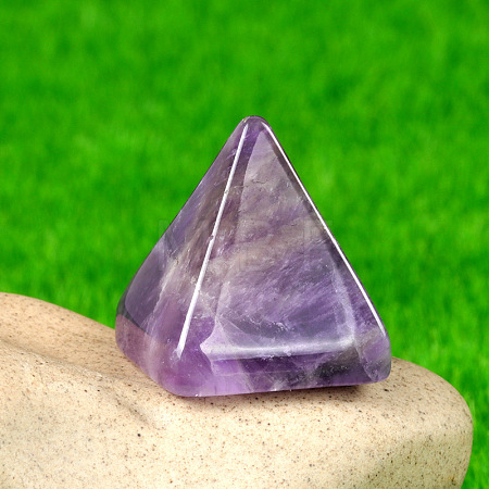 Natural Amethyst Healing Pyramid Figurines PW-WG30742-06-1