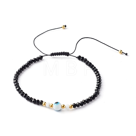 Adjustable Nylon Thread Braided Bead Bracelet BJEW-JB06441-01-1