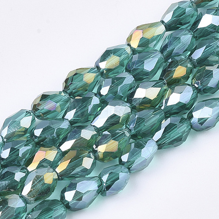 Electroplate Glass Beads Strands X-EGLA-T013-05D-1