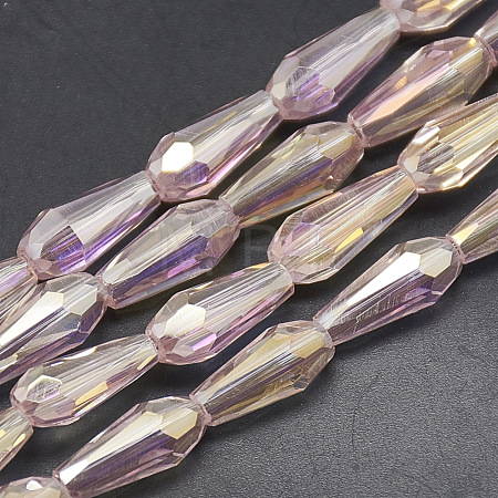 Electroplate Glass Beads Strands EGLA-Q099-C14-1