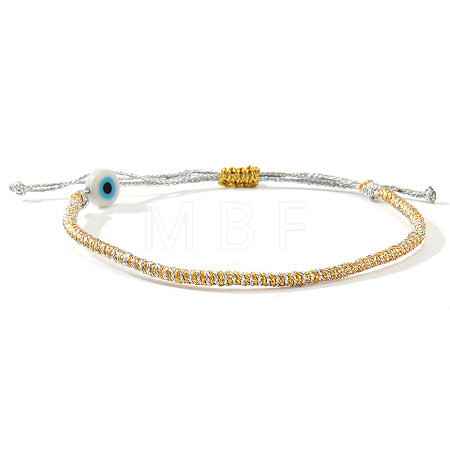 Handmade Porcelain Evil Eye Bead Braided Bracelets SI3080-3-1