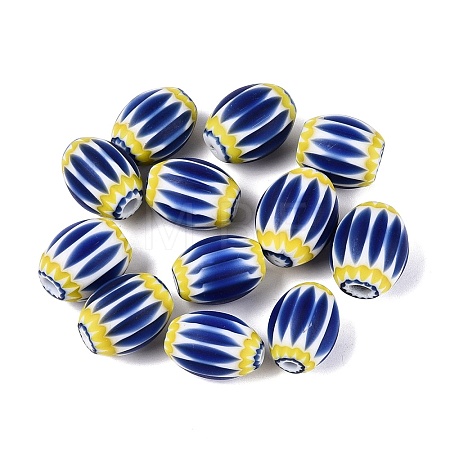 Handmade Millefiori Glass Barrel Beads LS-LA-N002-19B-1