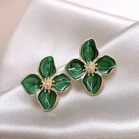 Alloy Enamel Stud Earrings FS-WG082C3-03-1