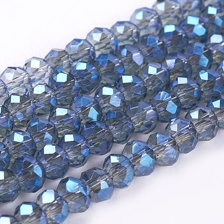 Faceted Rondelle Electroplate Glass Beads Strands X-EGLA-D020-3x2mm-59-1