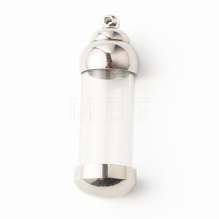 304 Stainless Steel Glass Bottle Pendants STAS-O160-03P-1