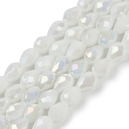 Opaque Solid Color Electroplate Glass Beads Strands EGLA-N013-P10mm-B02-1