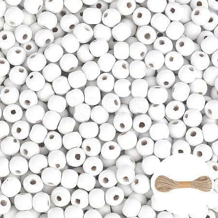 600Pcs Dyed Natural Wood Beads WOOD-PA0001-68A-1