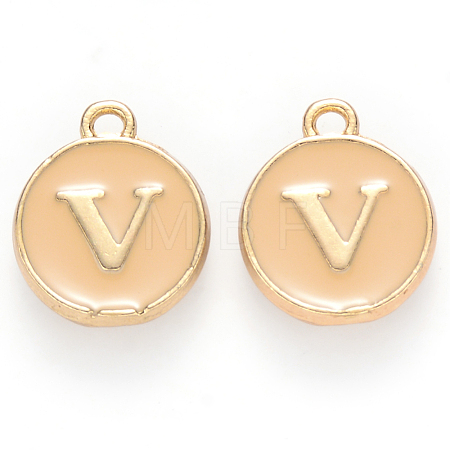 Golden Plated Alloy Enamel Charms ENAM-S118-06V-1