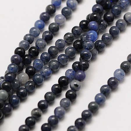 Natural Gemstone Sodalite Round Beads Strands G-A130-3mm-16-1