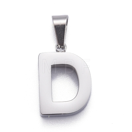Non-Tarnish 304 Stainless Steel Letter Pendants STAS-H127-D-P-1