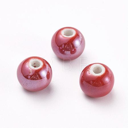 Glazed Porcelain Beads PORC-D001-10mm-15-1