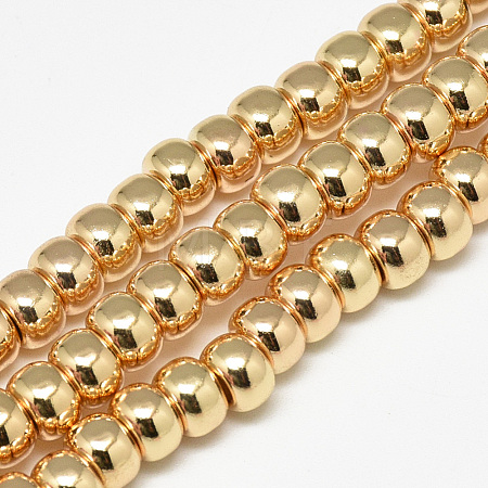 Electroplate Non-magnetic Synthetic Hematite Beads Strands X-G-Q465-38KC-1