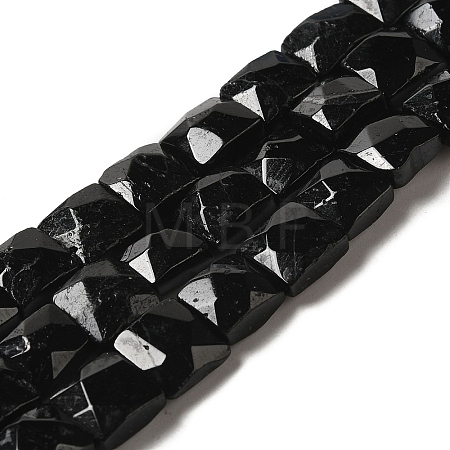 Natural Black Tourmaline Beads Strands G-C109-A10-02-1