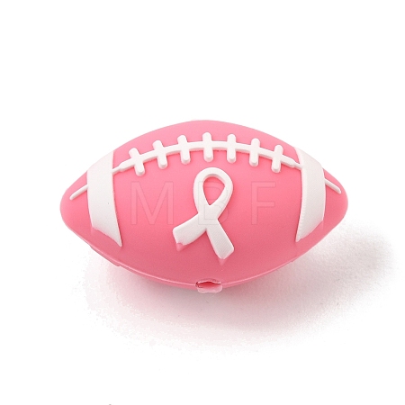 Breast Cancer Awareness Pink Ribbon Theme Silicone Beads SL-CBA6E7F-01A-1