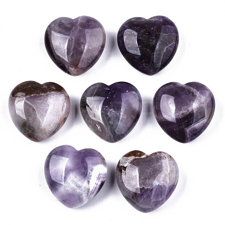 Natural Amethyst Heart Love Stones G-S330-13A-1
